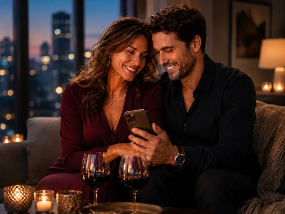Couple sharing a warm evening together